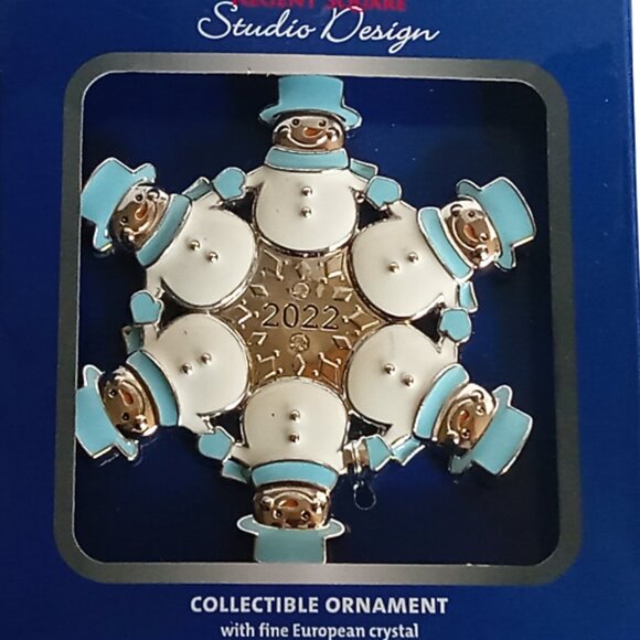 Snowman Snowflake Collectible Christmas Tree Ornament 2022 - Picture 3 of 5